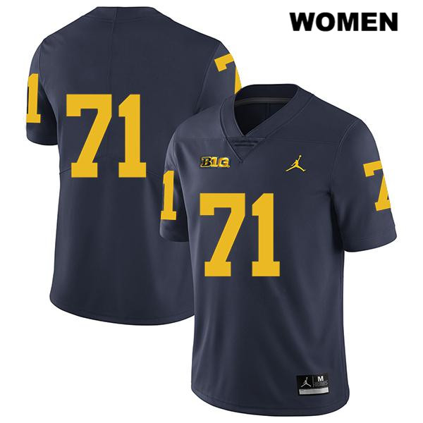 Women's NCAA Michigan Wolverines Andrew Stueber #71 No Name Navy Jordan Brand Authentic Stitched Legend Football College Jersey FQ25B65TA
